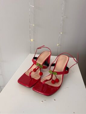 Cherry Statement Slingback Heels | Size 11